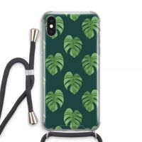 Monstera leaves: iPhone XS Max Transparant Hoesje met koord