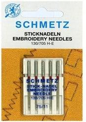 Schmetz Borduurnaalden Dikte 75 - 1 x 5 Naalden op kaart