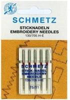 Schmetz Borduurnaalden Dikte 75 - 1 x 5 Naalden op kaart