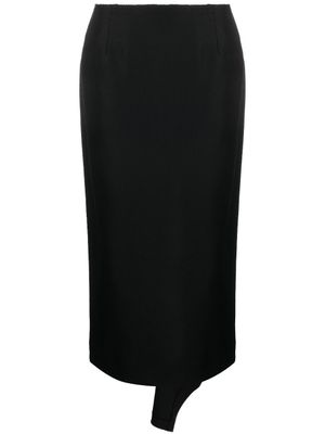 Comme Des Garçons Gedrapeerde midi-rok - Zwart