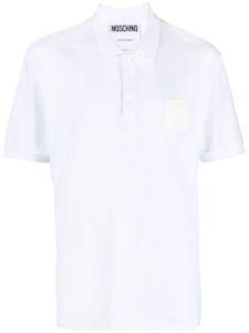 Moschino logo-patch cotton polo shirt - Blanc