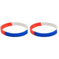 10x Rood wit blauw armbandjes   -