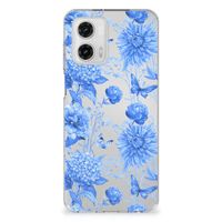 TPU Case voor Motorola Moto G73 Flowers Blue