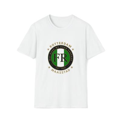 T-shirt regular wit - FR - Wat gaan we doen vandaag - logo voor groot