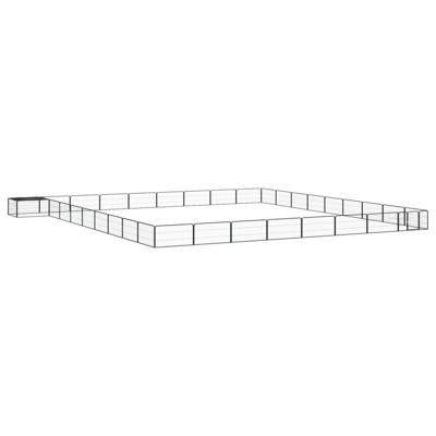 Hondenkennel 36 panelen 100x50 cm gepoedercoat staal zwart