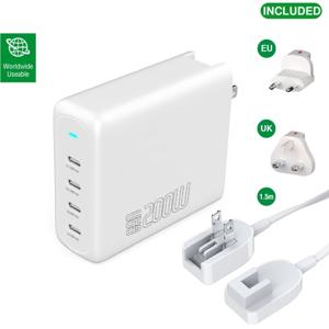 4smarts Flex Pro Desktop Charger 200W 4x USB-C + Worldwide Travel Adapter