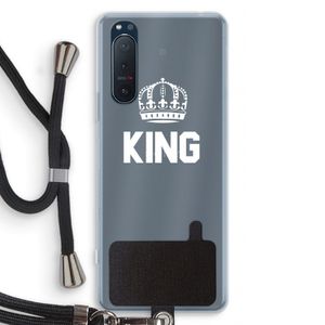 King zwart: Sony Xperia 5 II Transparant Hoesje met koord