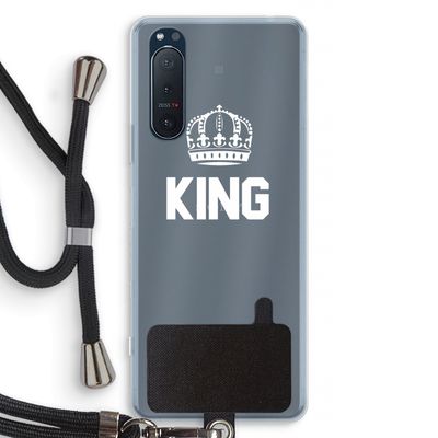 King zwart: Sony Xperia 5 II Transparant Hoesje met koord