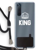 King zwart: Sony Xperia 5 II Transparant Hoesje met koord