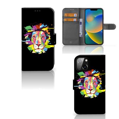 Apple iPhone 14 Leuk Hoesje Lion Color Apple iPhone 14 Leuk Hoesje Lion Color