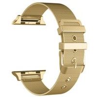 Milanese met gesp bandje - Goud - Geschikt voor Apple Watch 42mm / 44mm / 45mm / 49mm