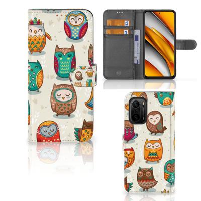 Poco F3 | Xiaomi Mi 11i | Telefoonhoesje | Met pasjeshouder | Vrolijke Uilen