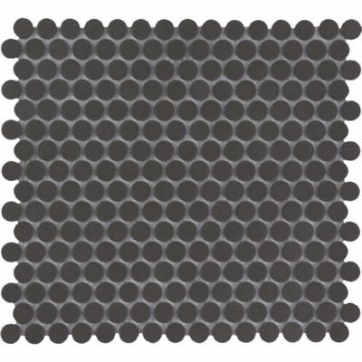 The Mosaic Factory London Mozaiek Tegel Rond - Zwart Porselein Ongeglazuurd, R11 315x294 mm