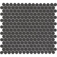 The Mosaic Factory London Mozaiek Tegel Rond - Zwart Porselein Ongeglazuurd, R11 315x294 mm