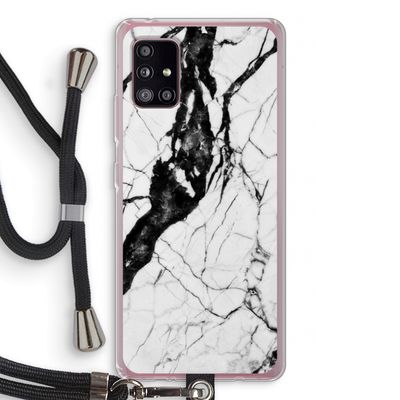 Witte marmer 2: Samsung Galaxy A51 5G Transparant Hoesje met koord