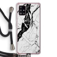 Witte marmer 2: Samsung Galaxy A51 5G Transparant Hoesje met koord