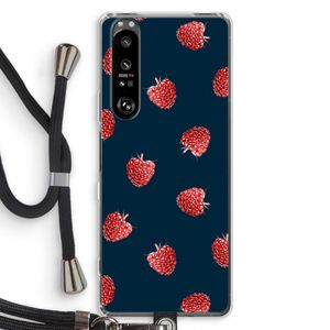 Framboosjes: Sony Xperia 1 III Transparant Hoesje met koord