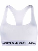 Karl Lagerfeld brassière de sport à bande logo - Blanc