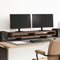 Monitorstandaard 100x27x15 cm bewerkt hout bruin eikenkleurig