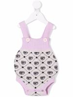 Chiara Ferragni Kids barboteuse en maille intarsia - Tons neutres