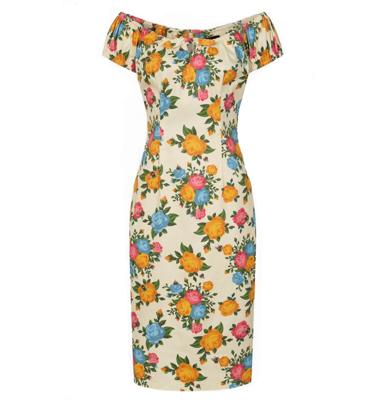 Collectif Lorena Rose Garden Pencil Dress Multi-S