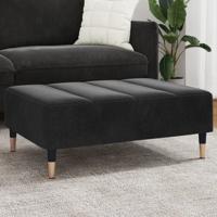 Voetenbank 77x55x31 cm fluweel zwart Voetenbank 77x55x31 cm fluweel zwart