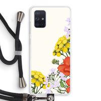 Wilde bloemen: Samsung Galaxy A71 Transparant Hoesje met koord