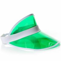 Jaren 80 transparante zonneklep - groen - Verkleedhoofddeksels - thumbnail