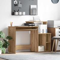 Bureau met Opbergruimte met plank artisanaal eikenkleurig