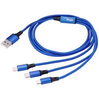 Akyga USB-kabel USB-A stekker, Apple Lightning stekker, USB-C stekker, USB-micro-A stekker 1.20 m Blauw AK-USB-27