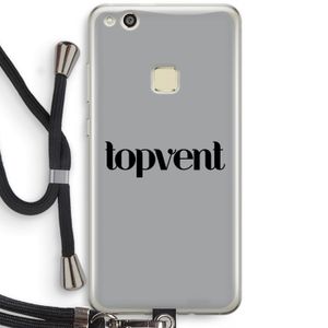 Topvent Grijs Zwart: Huawei Ascend P10 Lite Transparant Hoesje met koord
