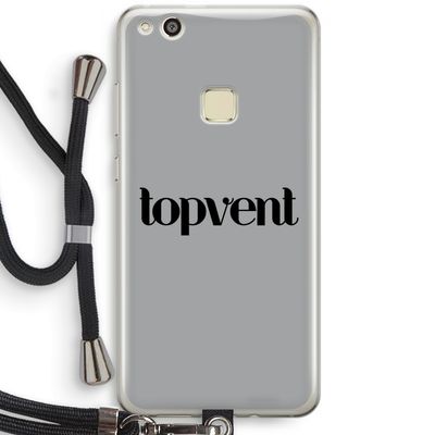 Topvent Grijs Zwart: Huawei Ascend P10 Lite Transparant Hoesje met koord