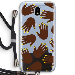 Hands dark: Samsung Galaxy J5 (2017) Transparant Hoesje met koord