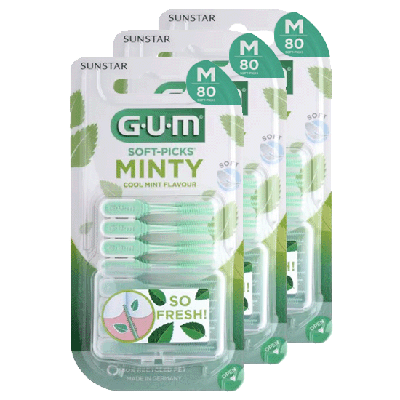 GUM Soft-Picks Comfort Flex Cool Mint Regular - 3 x 80 stuks