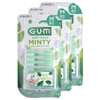 GUM Soft-Picks Comfort Flex Cool Mint Regular - 3 x 80 stuks