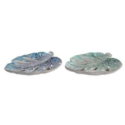 Middenstuk DKD Home Decor Blauw Groen Hars Kristal 45 x 36 x 9 cm 43 x 36 x 9 cm (2 Stuks)