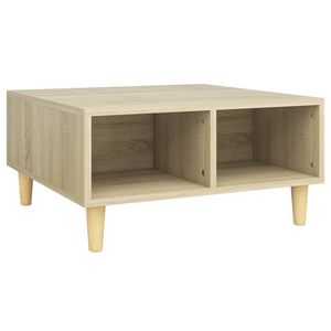 The Living Store Salontafel - Scandinavische stijl - Opbergschappen - 60 x 60 x 30 cm - Sonoma eiken