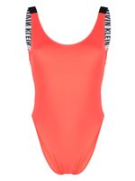 Calvin Klein logo-tape scoop-back swimsuit - Rouge - thumbnail