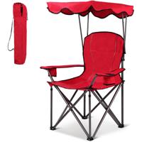 Opvouwbare Visstoel met Bekerhouder voor Patio Strand Camping 96,5 x 67,5 x 130 cm Rood