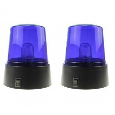 Politie zwaailamp/zwaailicht - 2x - met blauw LED licht - 11 cm - Politie speelgoed voor kinderen Politie zwaailamp/zwaailicht - 2x - met blauw LED licht - 11 cm - Politie speelgoed voor kinderen