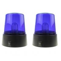 Politie zwaailamp/zwaailicht - 2x - met blauw LED licht - 11 cm - Politie speelgoed voor kinderen