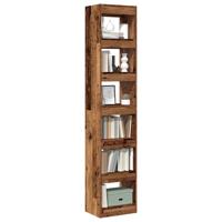 Boekenkast/kamerscherm 40x30x198 cm oud houtkleurig