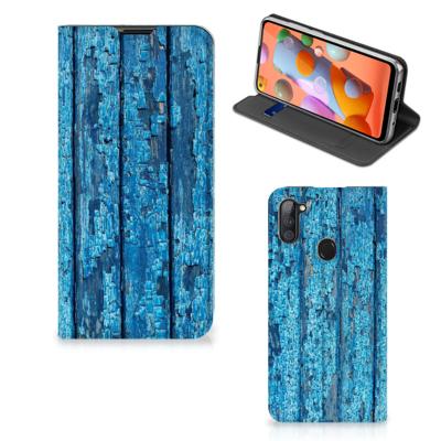 Samsung Galaxy M11 | A11 Book | Wallet Case | Wood Blue
