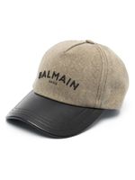 Balmain logo-embroidered cotton cap - Vert