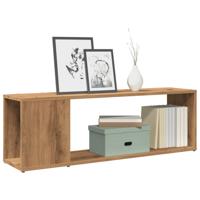 Tv-meubel 100x24x32 cm bewerkt hout artisanaal eikenkleur Tv-meubel 100x24x32 cm bewerkt hout artisanaal eikenkleur