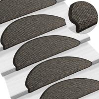 VidaXL Trapmatten zelfklevend 15st sisal-look 65x21x4cm antracietkleur