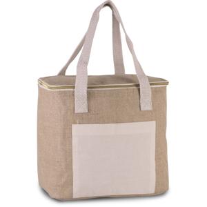 Kimood grote koeltas jute/canvas - 28 x 25 x 17 cm - 12 liter - Koeltassen