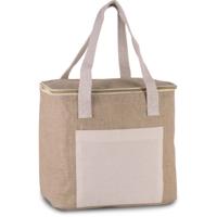 Kimood grote koeltas jute/canvas - 28 x 25 x 17 cm - 12 liter - Koeltassen