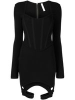 Dion Lee robe courte en maille nervurée - Noir