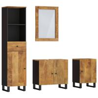 The Living Store Badkamermeubelset Massief Mangohout - 62x33x58 cm - Opbergruimte